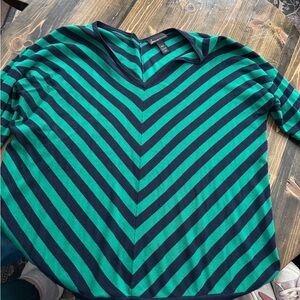 Green and Black Striped Lane Bryant plus size women’s top